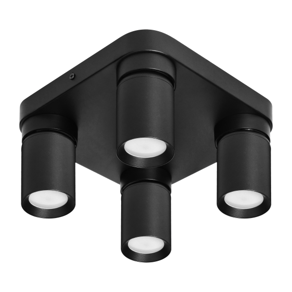 MALTA SP 4, wall and ceiling light, GU10 max. 4x12W, IP20, black, square base MALTA SP 4, wall and ceiling light, GU10 max. 4x12W, IP20, black, square base
